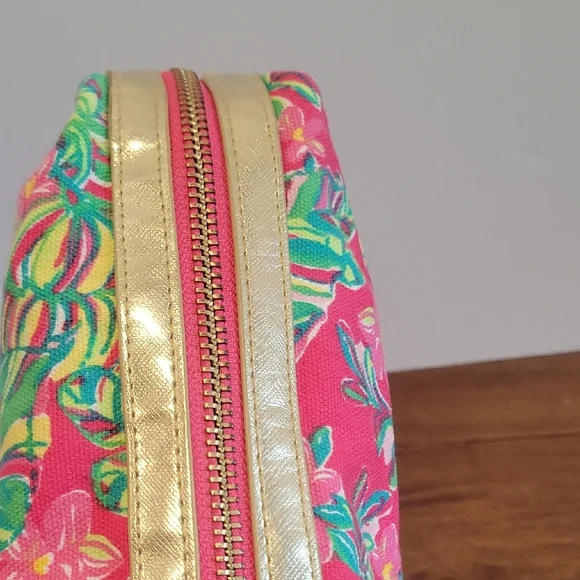 Lilly Pulitzer Pink and Green Floral Cosmetic Bag - Picture 5 of 9